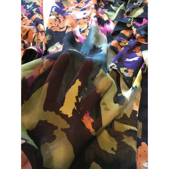 NWT Cabi Tie Front Top Kimono Blouse Cardigan Size XS Dark Floral Sheer - Picture 12 of 12